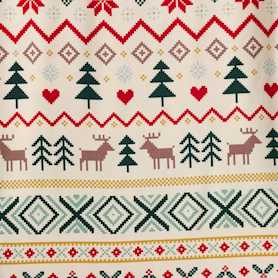 U--826 KID Bamboo Long Sleeve and Pant Pajama Set Fairisle Scene 16546 CROPPED