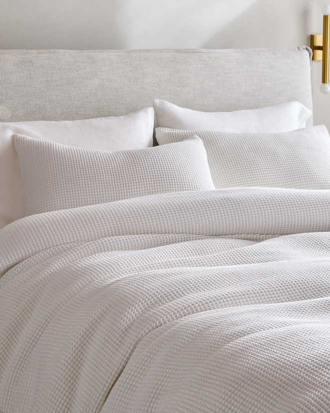 White Organic Waffle Sham Set