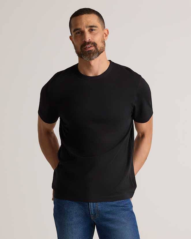 Bold Black 100% Pima Cotton Luxe Touch Tee