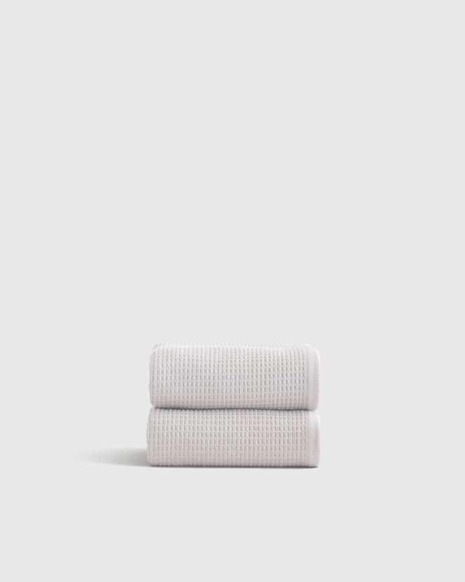 Silver Turkish Waffle Terry Hand Towel (Set of 2)