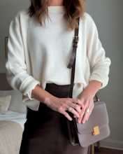 Mongolian Cashmere Boxy Crewneck Sweater White VictoriaSchneider Thumbnail01