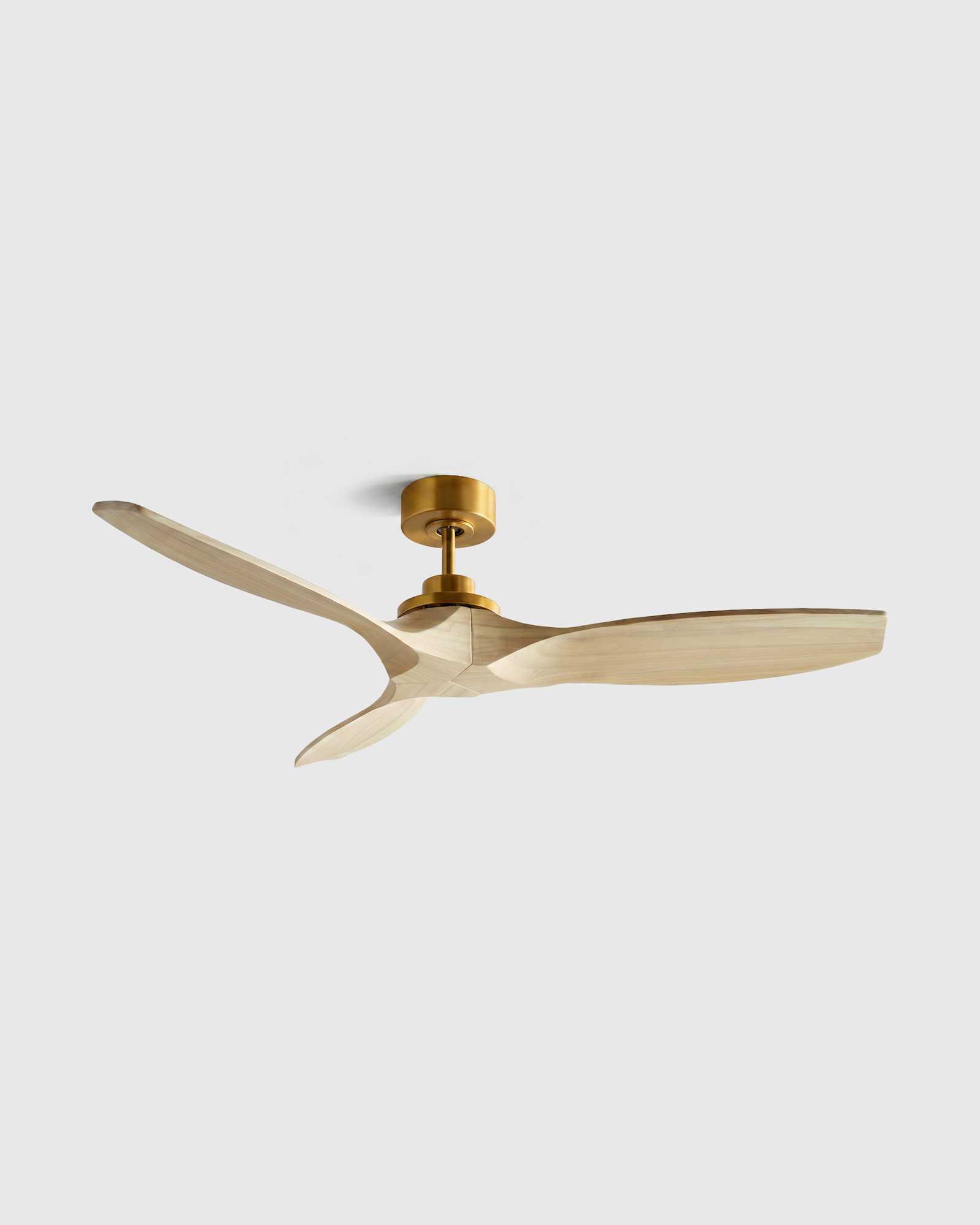 Whitewash/Brass Transitional Wood Blade Ceiling Fan