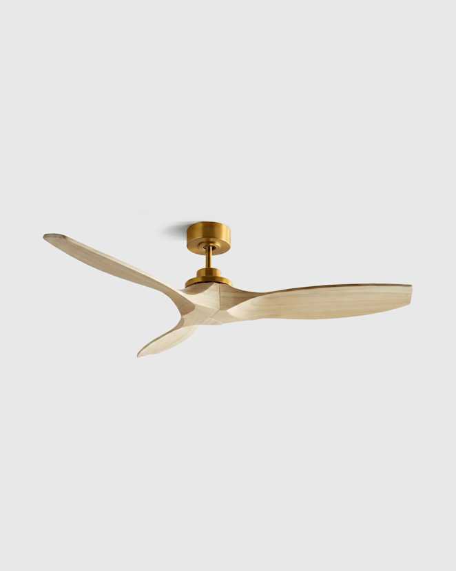 Whitewash/Brass Transitional Wood Blade Ceiling Fan