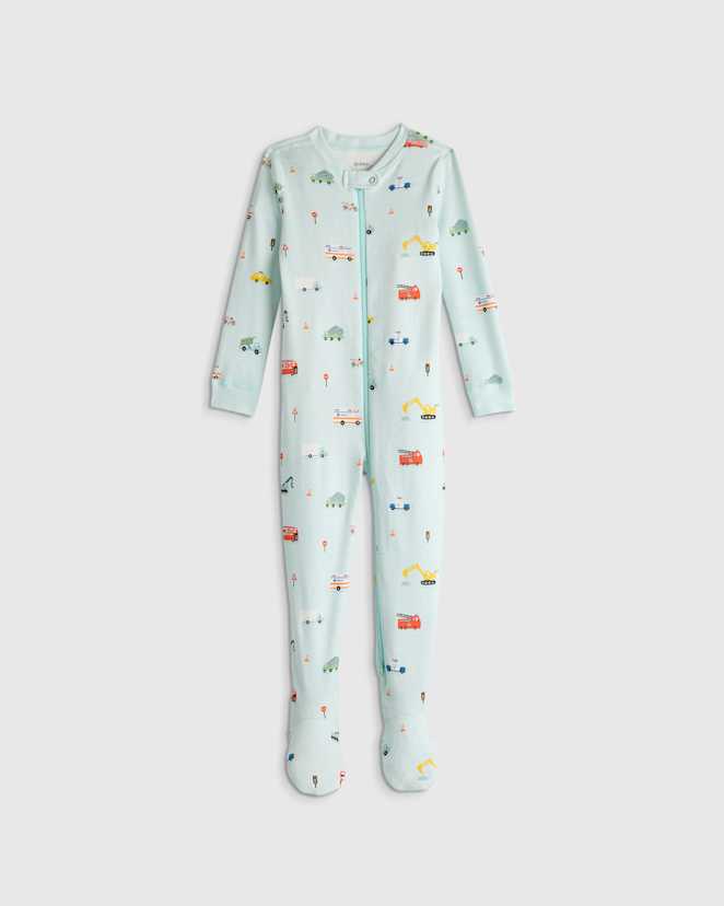 Vehicles 100% Organic Cotton Footie Pajama
