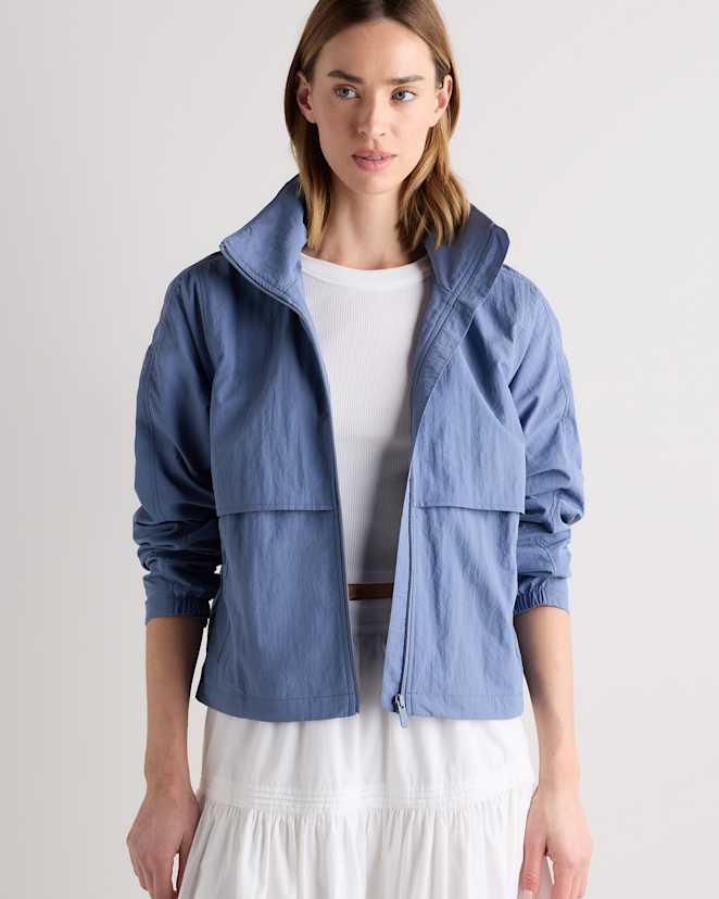 Moonstone Blue Water Repellent Windbreaker Jacket