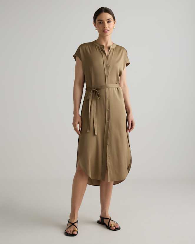 W-DRS-90-DGWD-2061 01-EDITED Dogwood Washable Stretch Silk Midi Shirt Dress