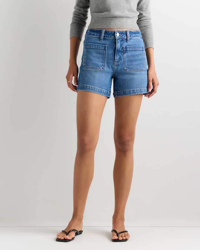 Atlantic Blue Bella Stretch Patch Pocket Shorts