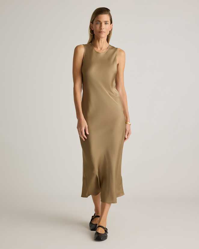 Dogwood Washable Stretch Silk Tank Midi Dress
