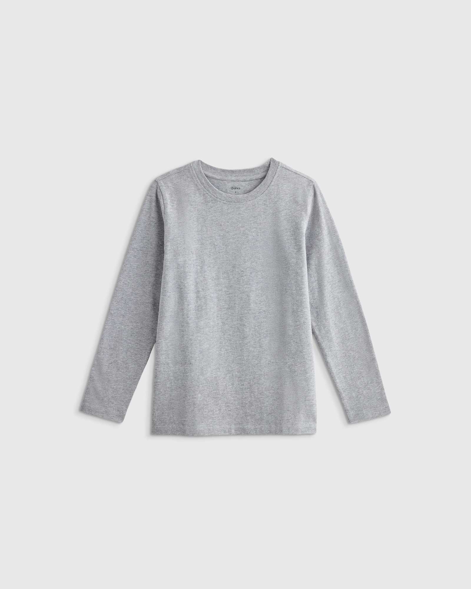 heather-grey 100% Organic Cotton Jersey Long Sleeve Tee