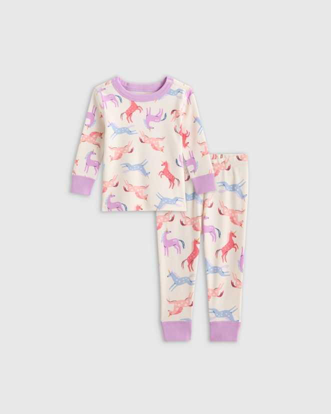Unicorn 100% Organic Cotton Long Sleeve and Pant Pajama Set