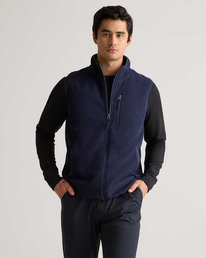 Deep Navy Polar Fleece Full-Zip Vest