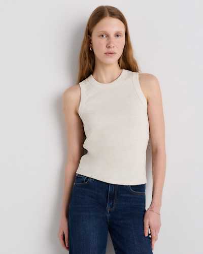 Organic Cotton Micro-Rib Cropped Cutaway Tank