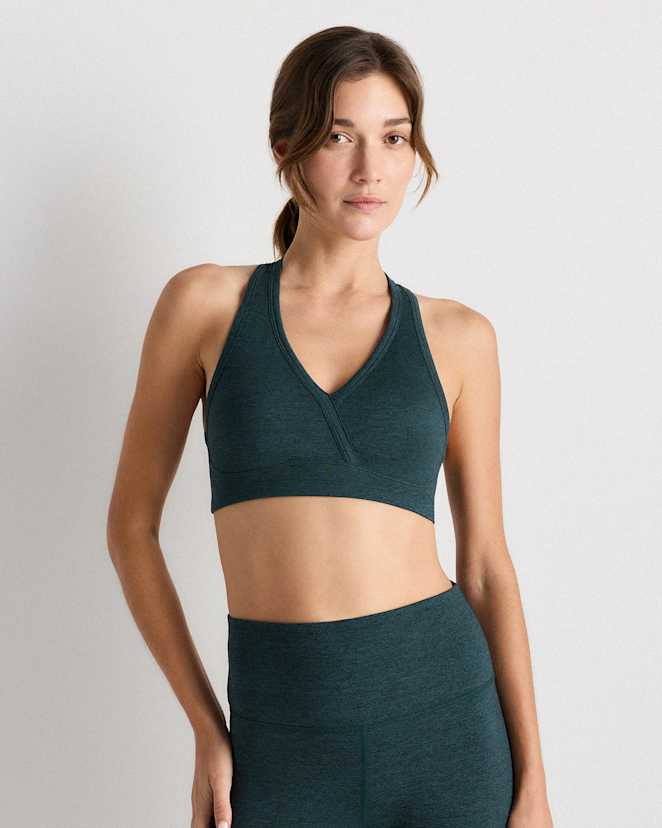 Heather Green Ultra-Soft V-Neck Racerback Bra