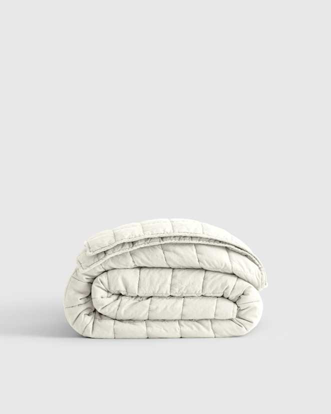 Ivory European Linen Box Quilt