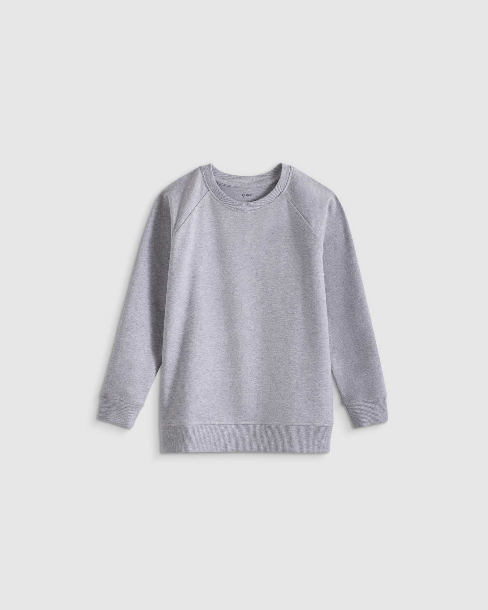 Heather Grey Organic Cotton French Terry Crew Neck Sweatshirt