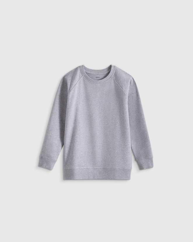 Heather Grey Organic Cotton French Terry Crew Neck Sweatshirt