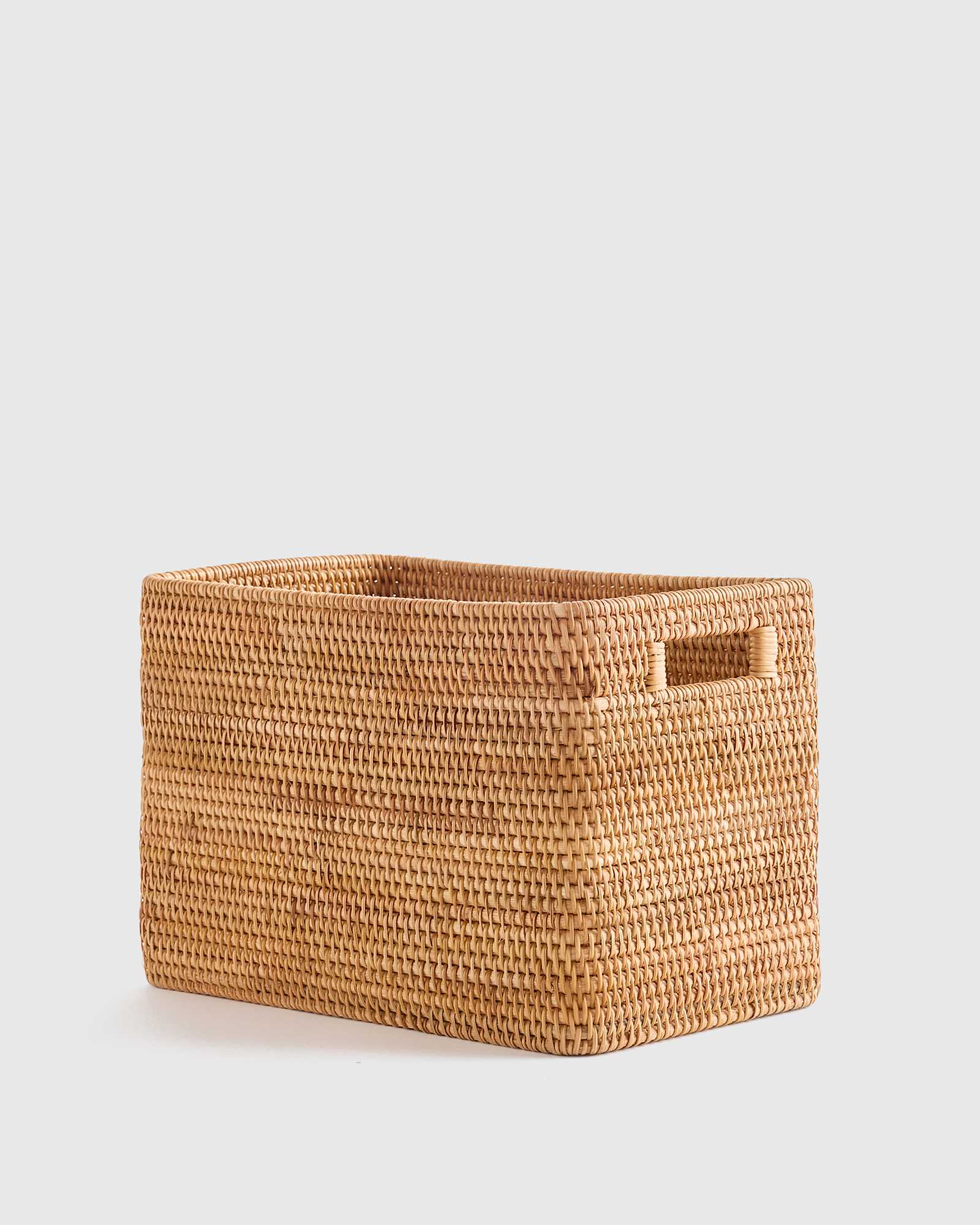 Natural Boîte de rangement format légal en rotin tissé à la main