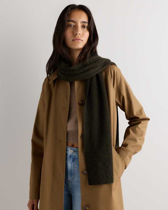 Olive Twist Mongolian Cashmere Scarf