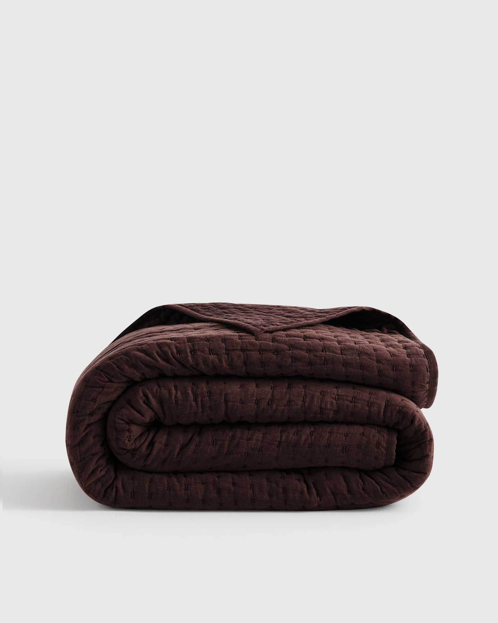 espresso European Linen Cotton Stitch Quilt