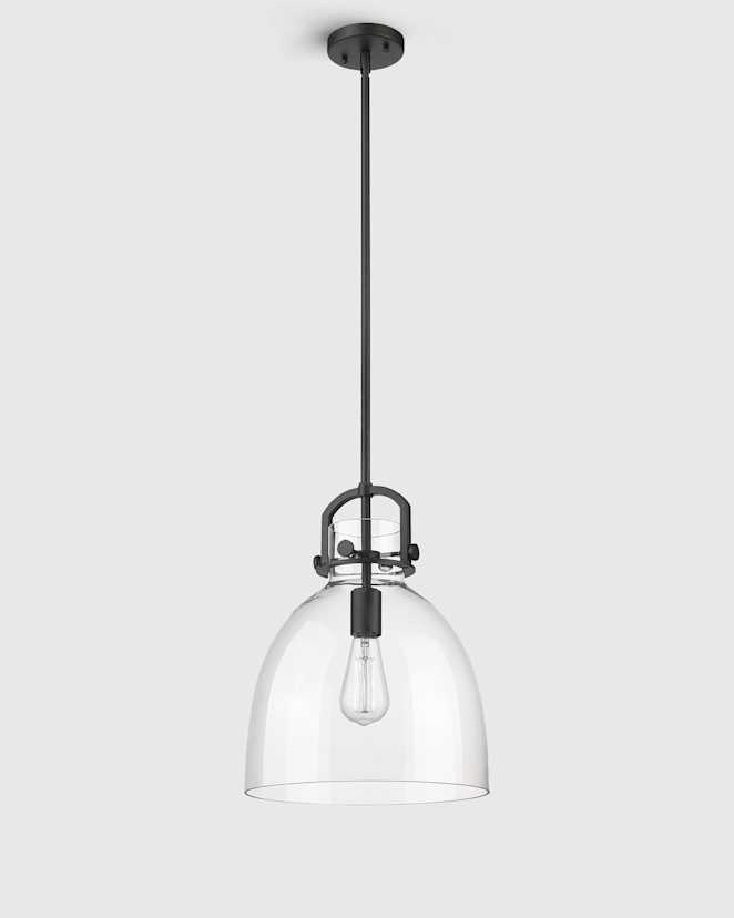 Black Minimalist Glass Bell Pendant Light