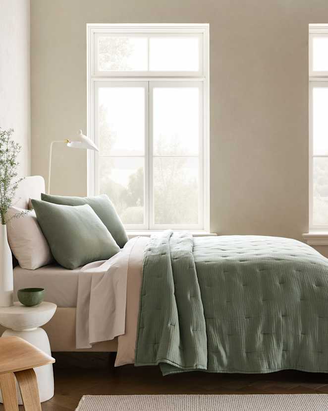 Dried Sage Organic Cotton Gauze Dream Quilt