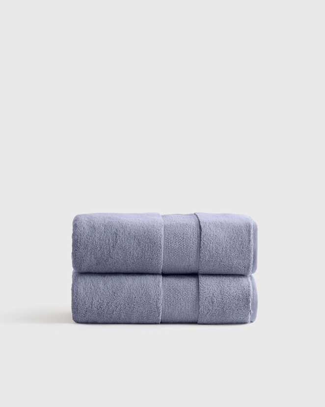 Twilight Blue Classic Organic Turkish Cotton Bath Towel (Set of 2)