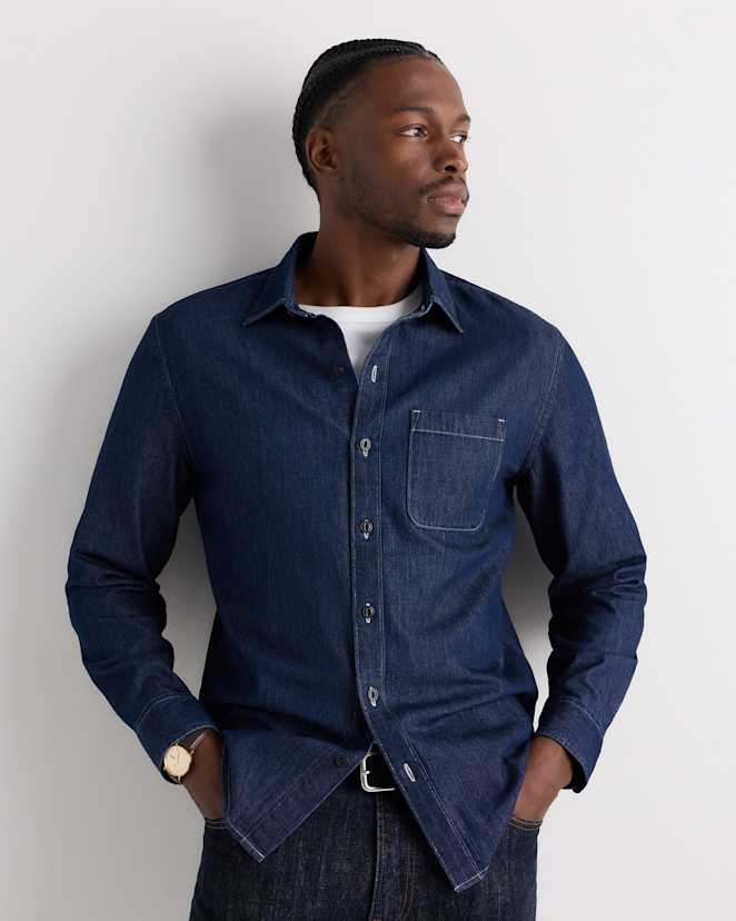 Dark Wash Heritage Washed Denim Shirt