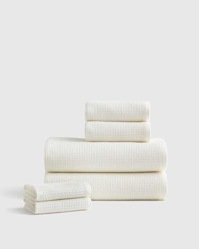 Ivory Turkish Waffle Terry Bath Towel Bundle