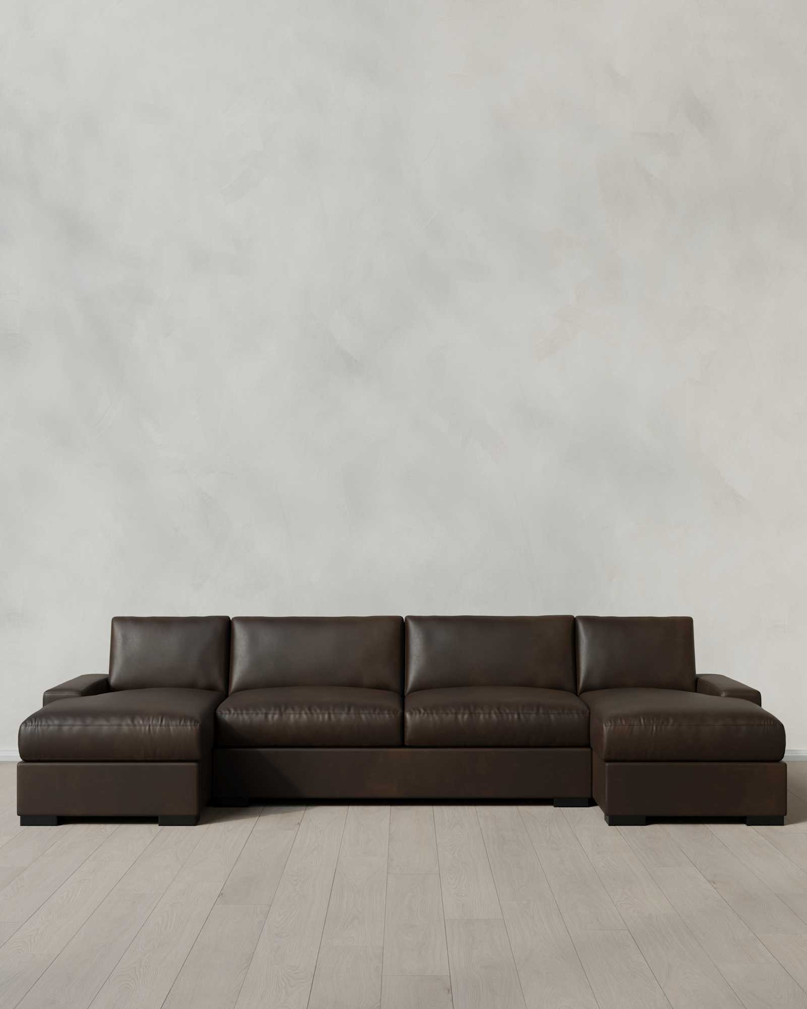 Smoke Stillman U Sectional in Leather