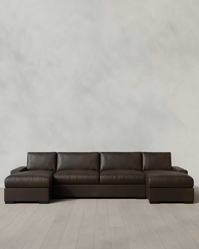 Smoke Stillman U Sectional in Leather