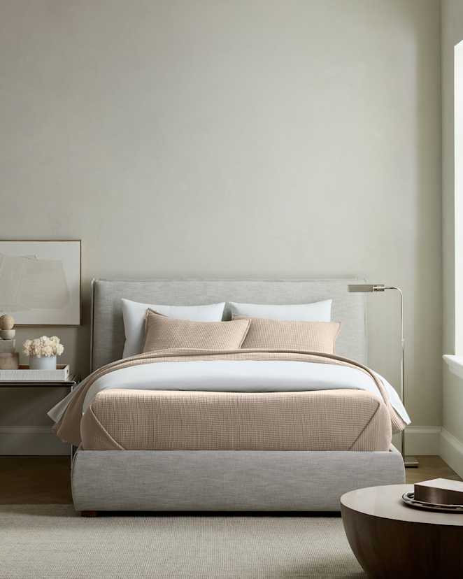 Toffee Organic Ribbed Cotton Coverlet Set