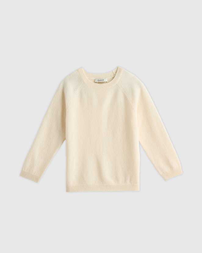 Ivory Washable Cashmere Crewneck Sweater