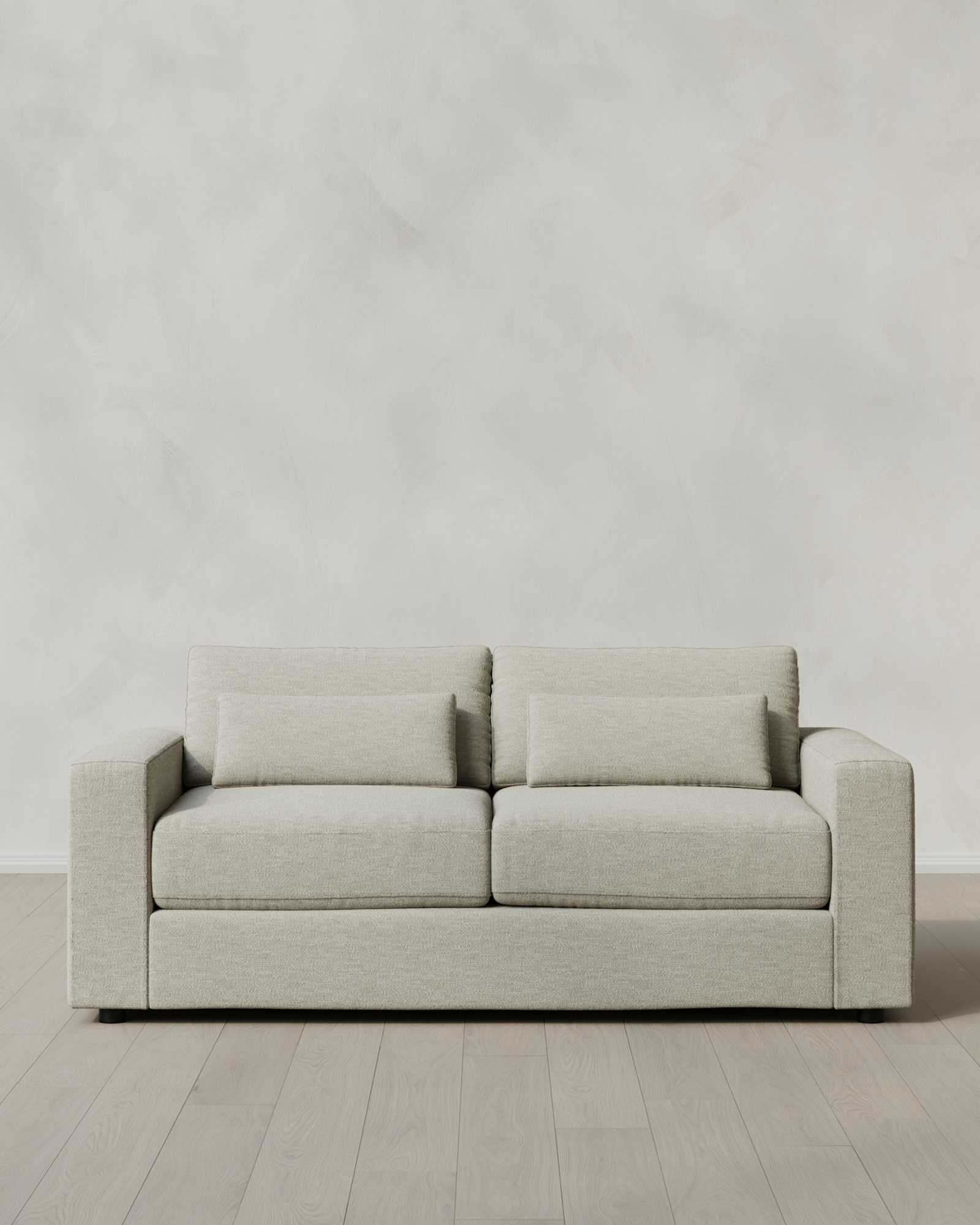 Square Arm Deep Seat Sofa 7ft Bru Colourwash Flax