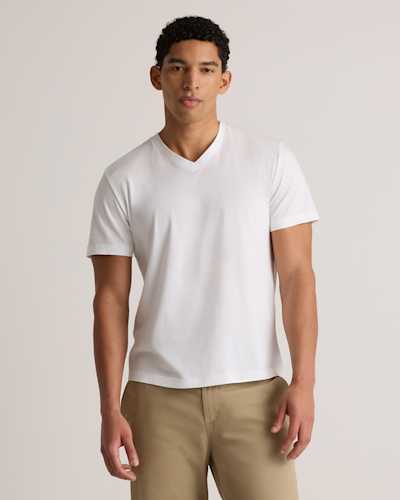 100% Pima Cotton Luxe Touch V-Neck Tee