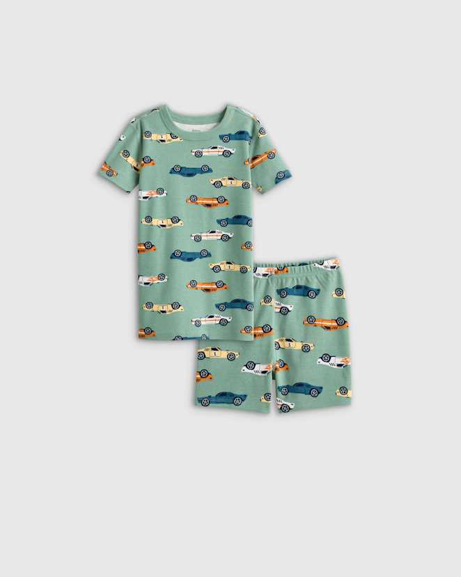 Racecars 100% Organic Cotton Short Sleeve and Shorts Pajama Set
