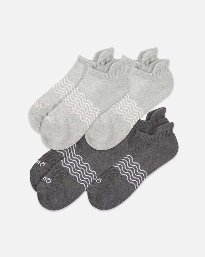 Grey/Charcoal Everyday Cotton Solid Ankle Socks (4-pack)