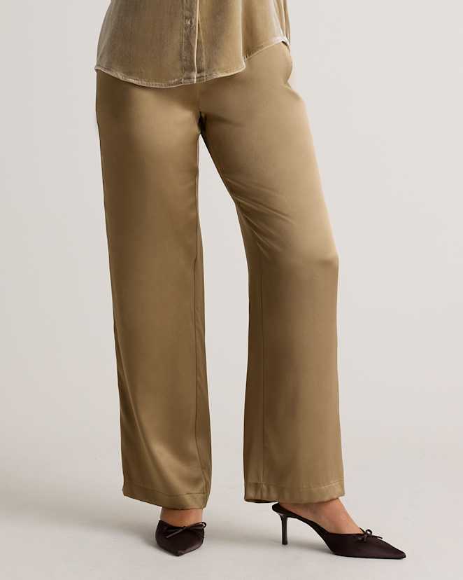 Dogwood 100% Washable Silk Drawstring Wide Leg Pants