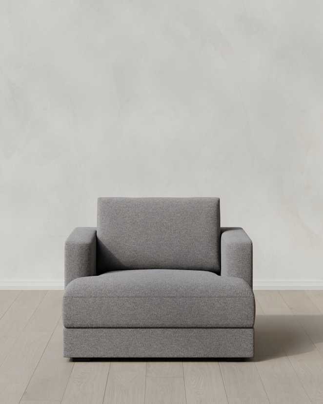Ash Sierra Curved Arm Accent Chair in Performance Basketweave