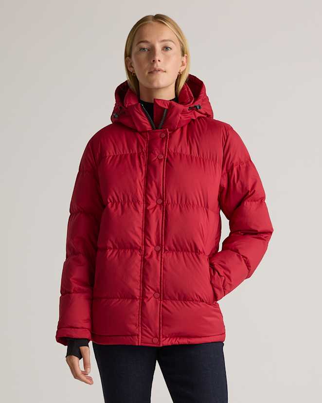 Cherry Red Responsible Down Puffer Jacket