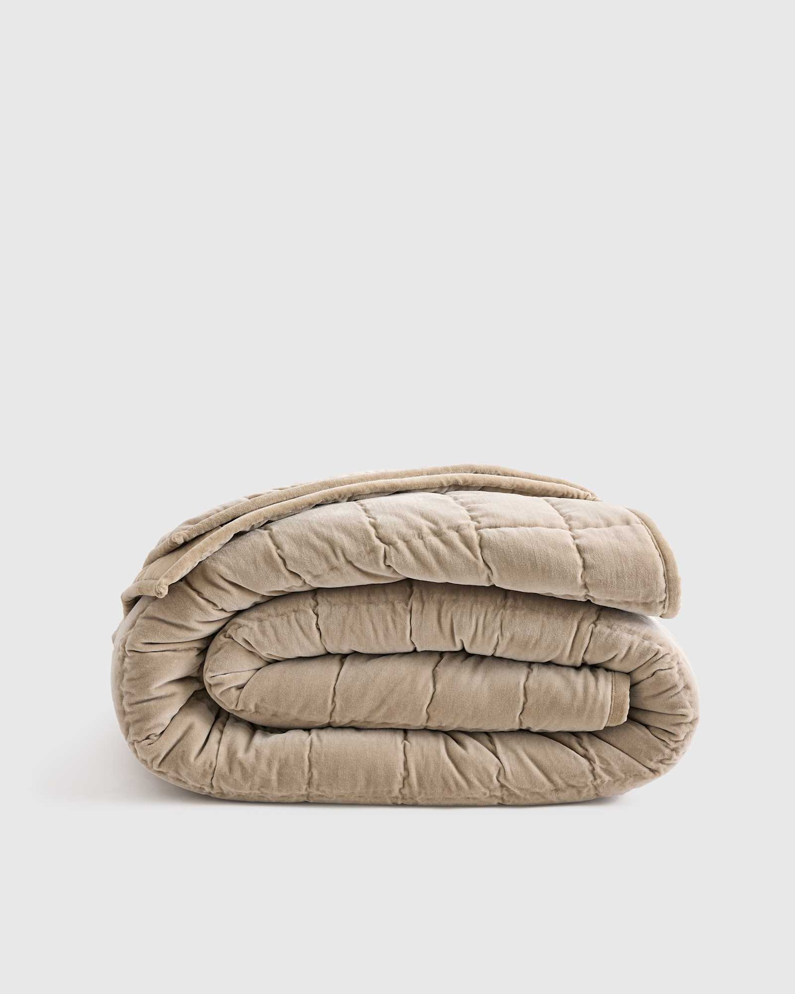 light-taupe Cotton Velvet Quilt
