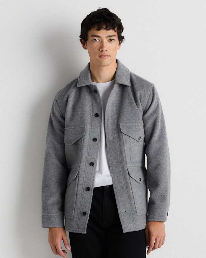 Heather Grey Wool Cashmere Field Jacket