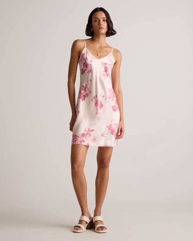 Bouquet Symphony 100% Washable Silk Mini Slip Dress