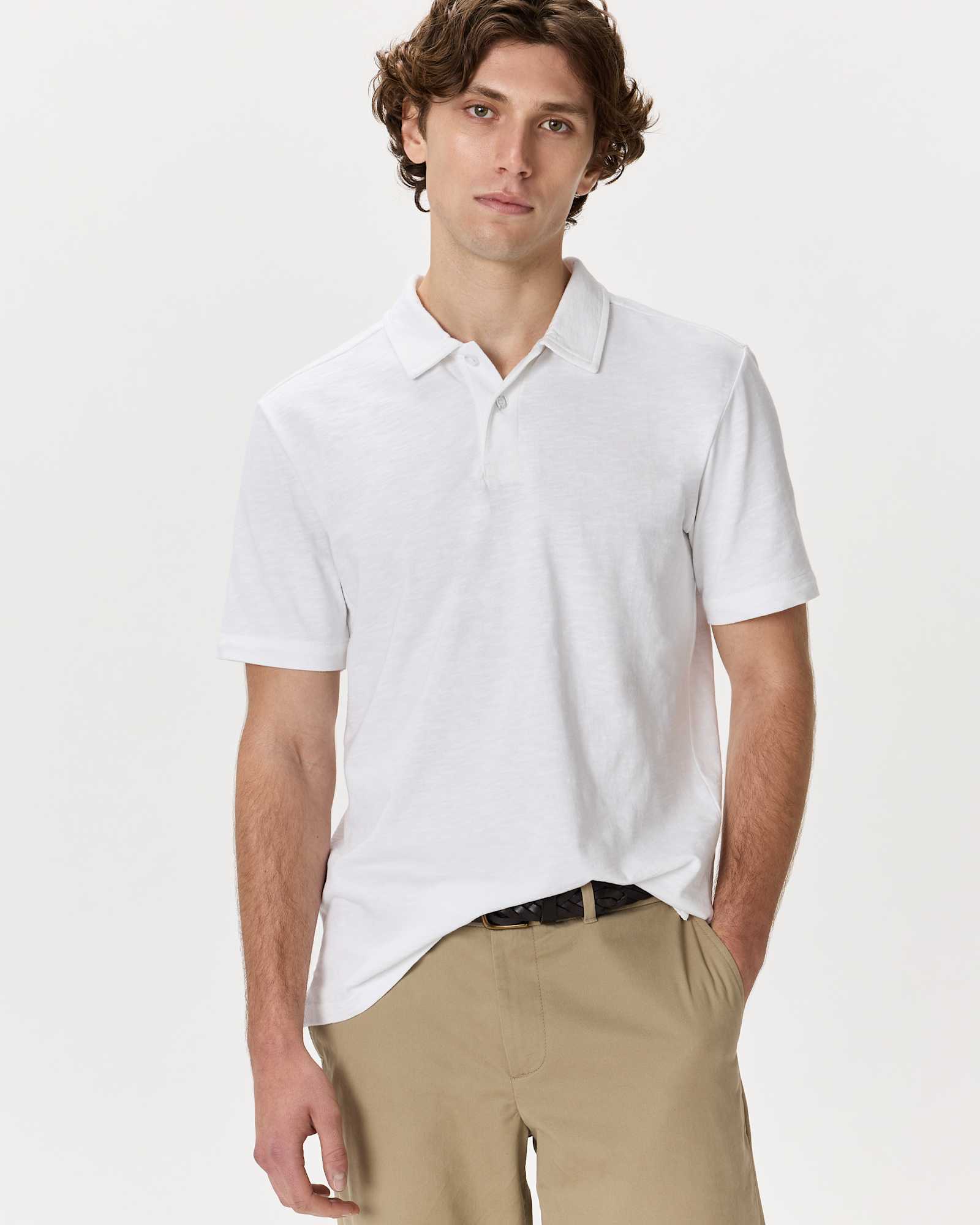 Classic White 100% Organic Cotton Slub Polo