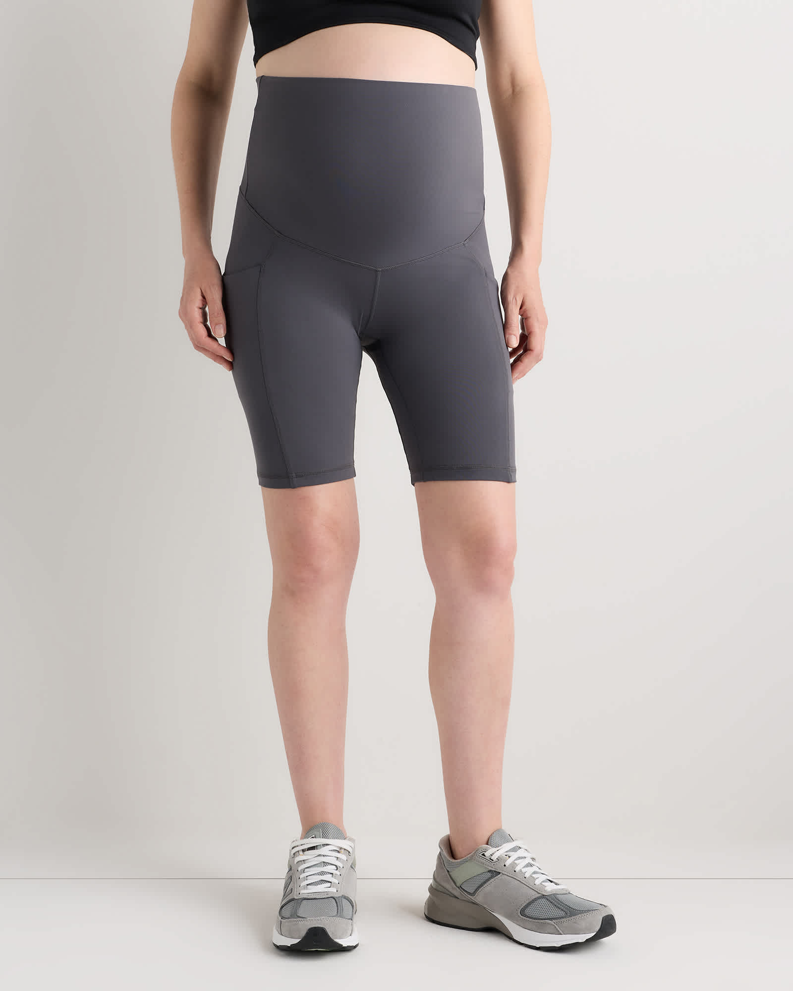 Dark Coal Ultra-Form Maternity Pocket Bike Short 9"