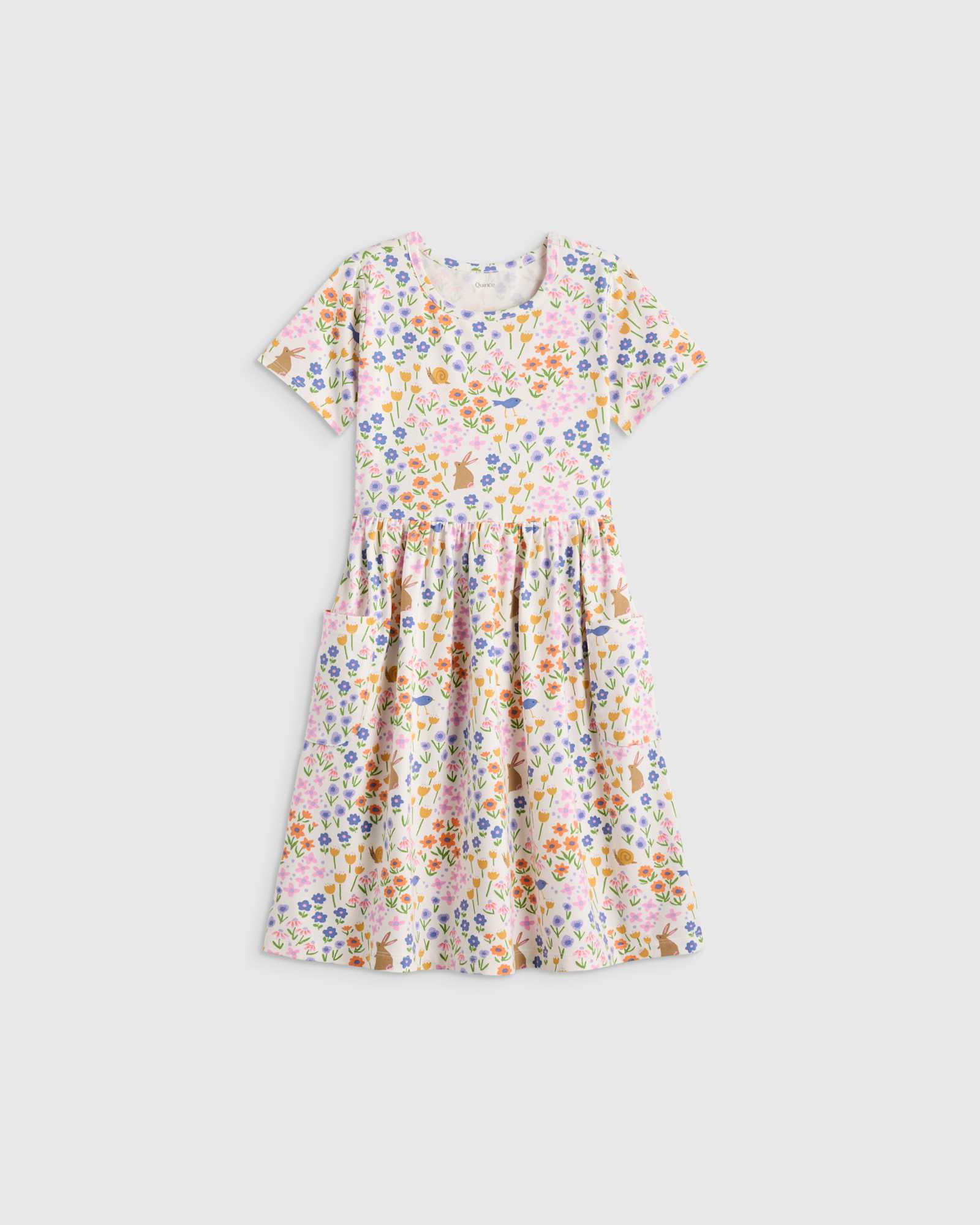 Critter Floral Organic Cotton Fit and Flare Pocket Dress