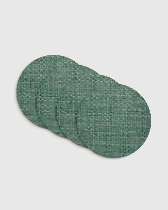 Ivy Mini Basketweave Easy-Care Round Placemat, Set of 4 by Chilewich