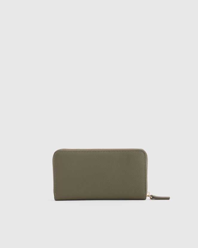 Italian Leather Continental Wallet OLV 178543 Olive Italian Pebbled Leather Continental Wallet