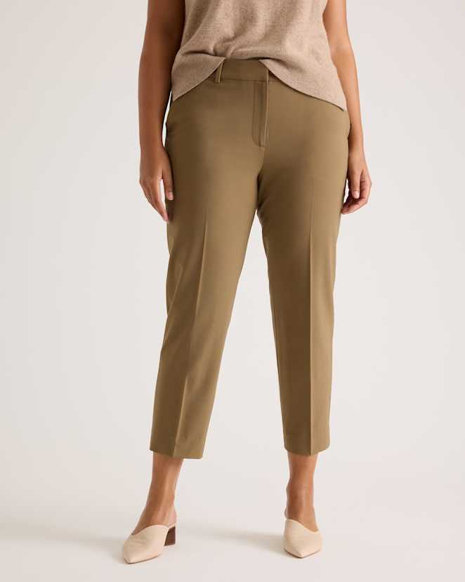 Sahara Camel Italian Wool Slim Leg Ankle Pants