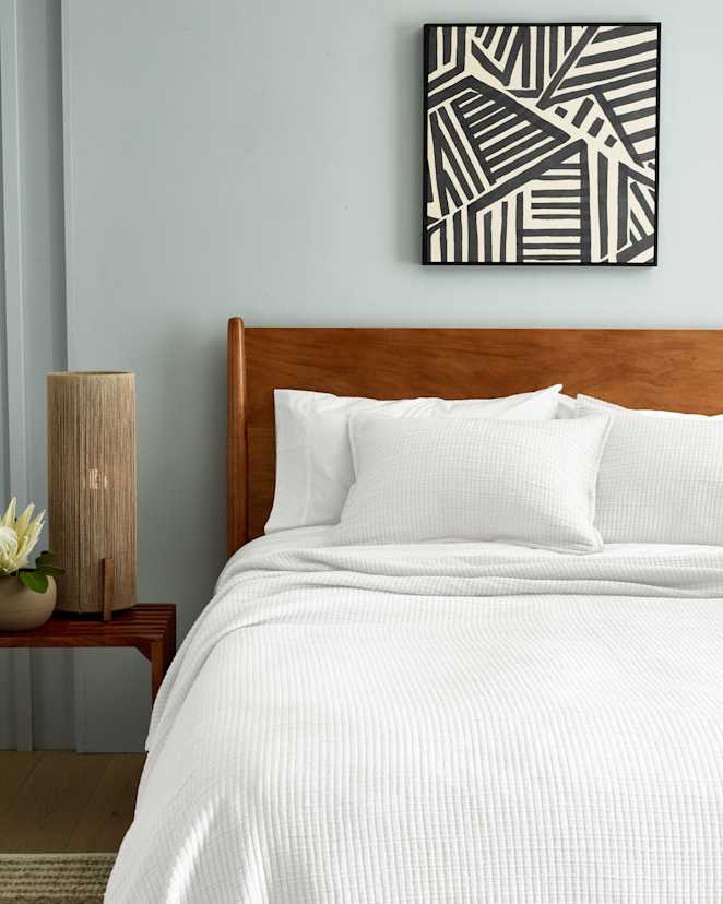 White Organic Ribbed Cotton Shams