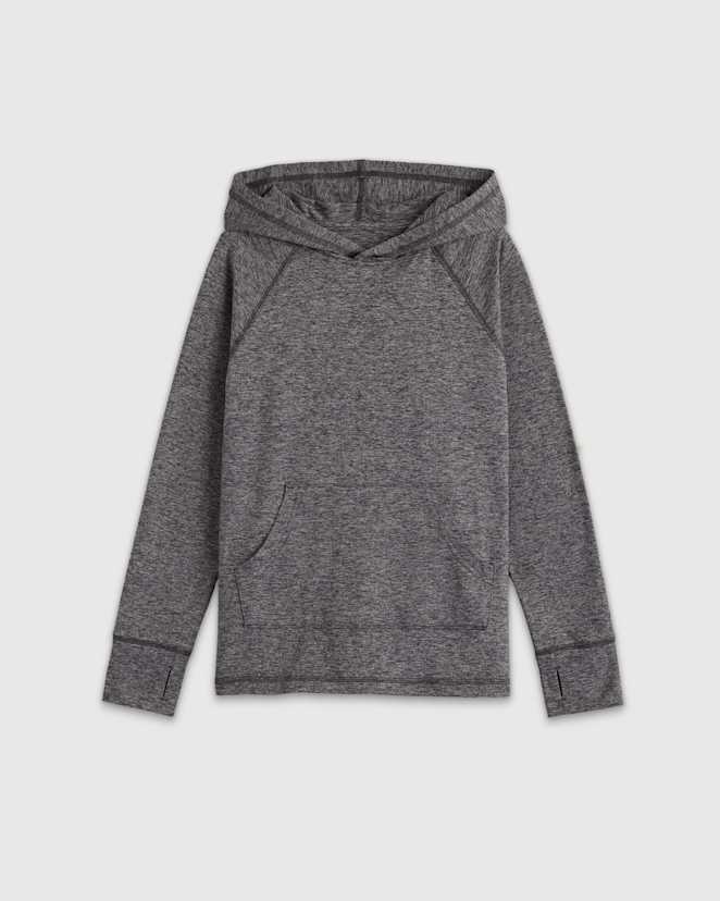 Heather Grey Flowknit Pullover Hoodie